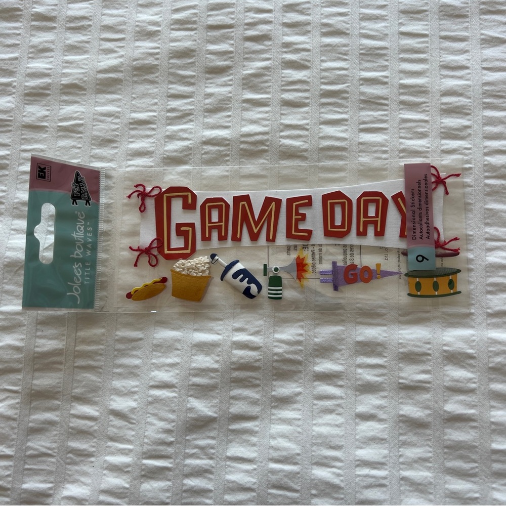 NWT Jolee's Boutique Game Day Dimensional Title Waves Sticker Set